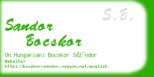 sandor bocskor business card